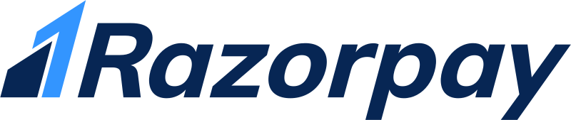 Razopay logo on a black background.